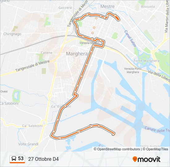 53 Bus Line Map