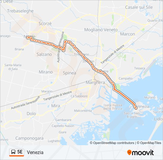 5E bus Line Map