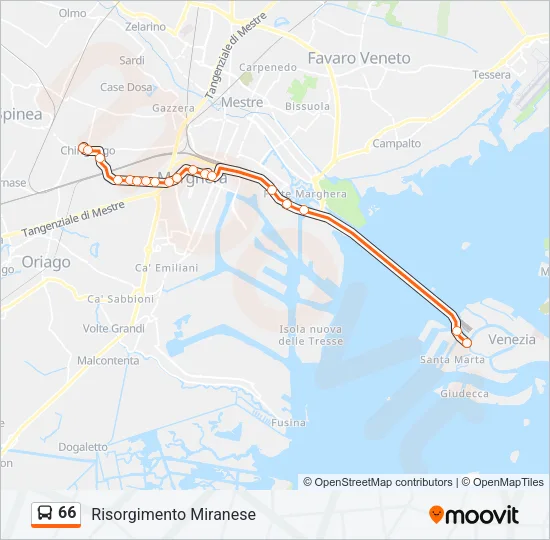 66 Bus Line Map