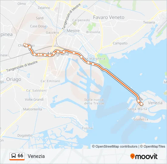 66 Bus Line Map