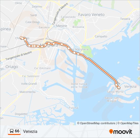 66 bus Line Map