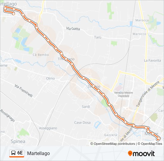 6E bus Line Map