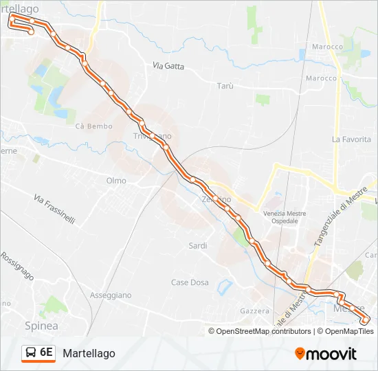 6E Bus Line Map