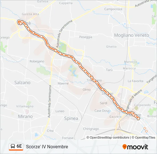 6E Bus Line Map