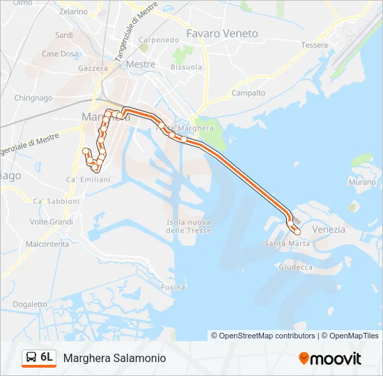 6L Bus Line Map