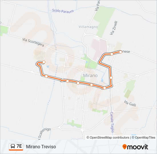 Percorso linea bus 7E