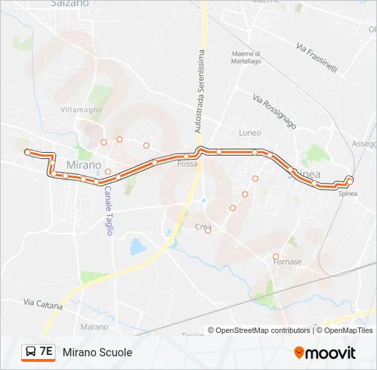 7E Bus Line Map