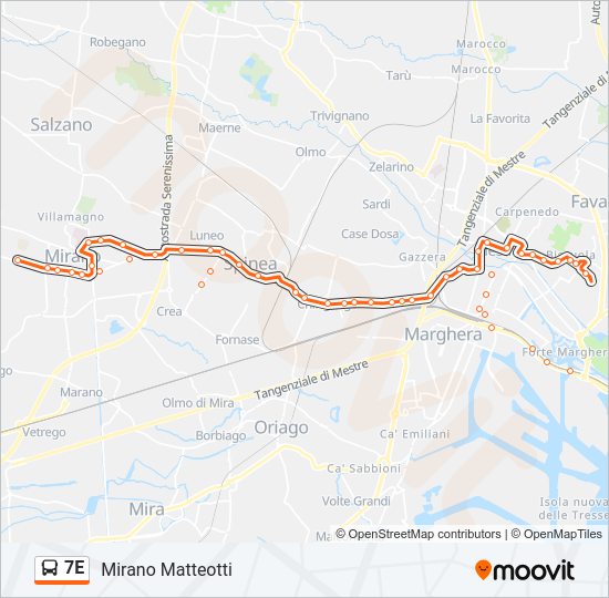 7E bus Line Map