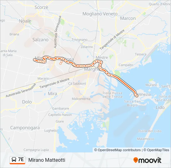 7E Bus Line Map