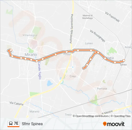 7E Bus Line Map