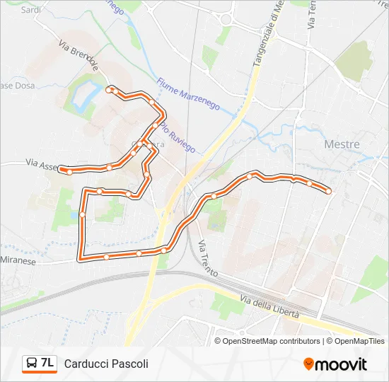 Percorso linea bus 7L