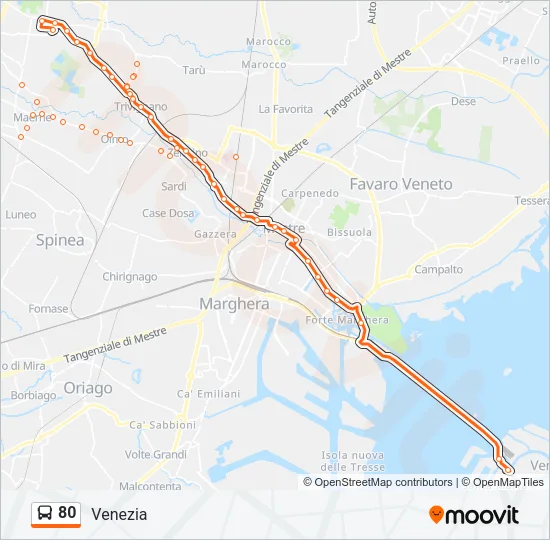 80 Bus Line Map