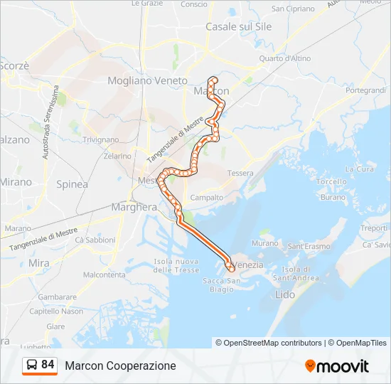 84 Bus Line Map