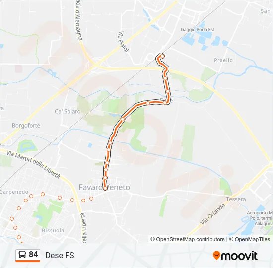 84 Bus Line Map