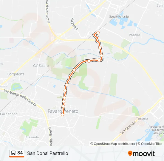 84 Bus Line Map