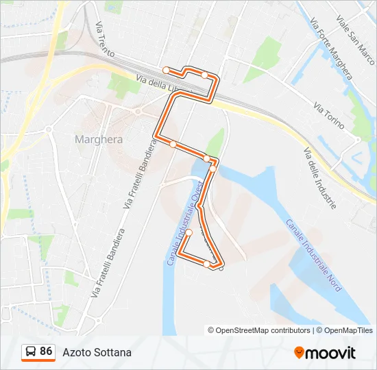 86 Bus Line Map