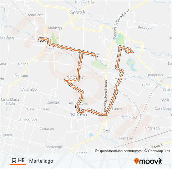 HE Bus Line Map