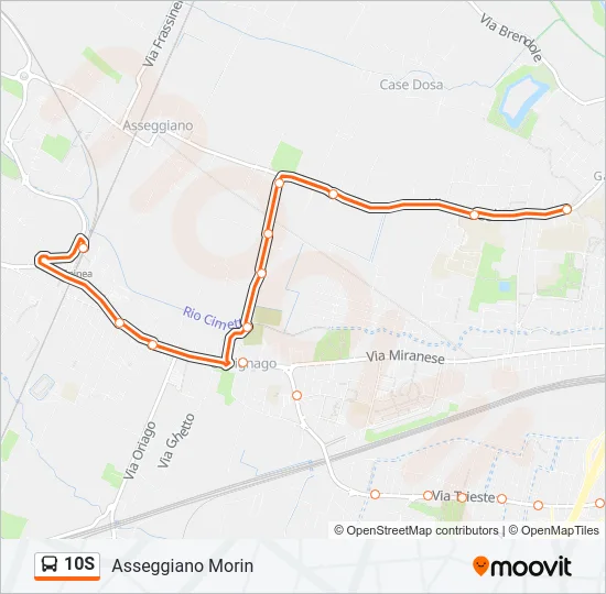 10S Bus Line Map