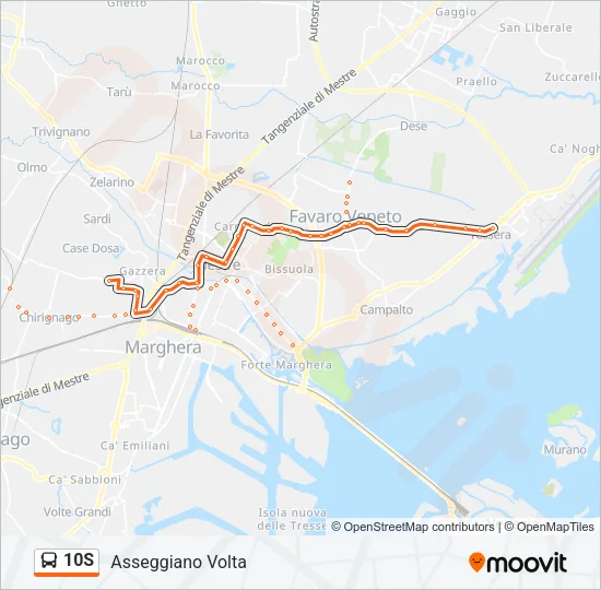 10S Bus Line Map