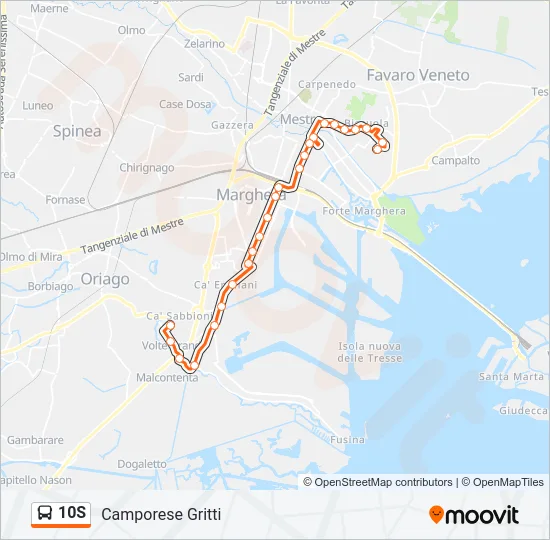 10S Bus Line Map