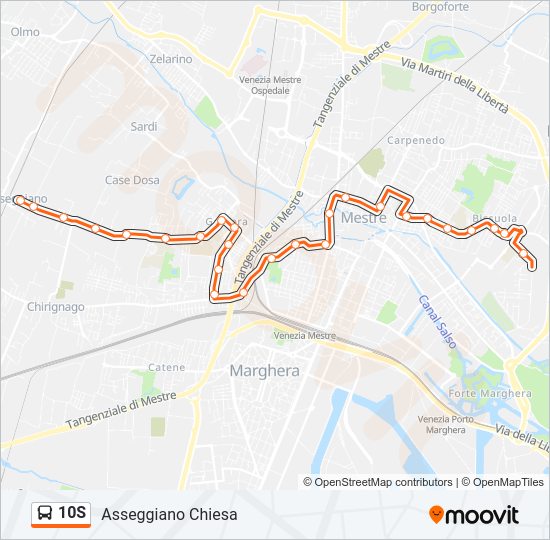 10S bus Line Map