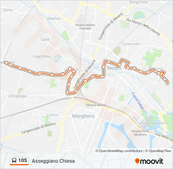10S Bus Line Map