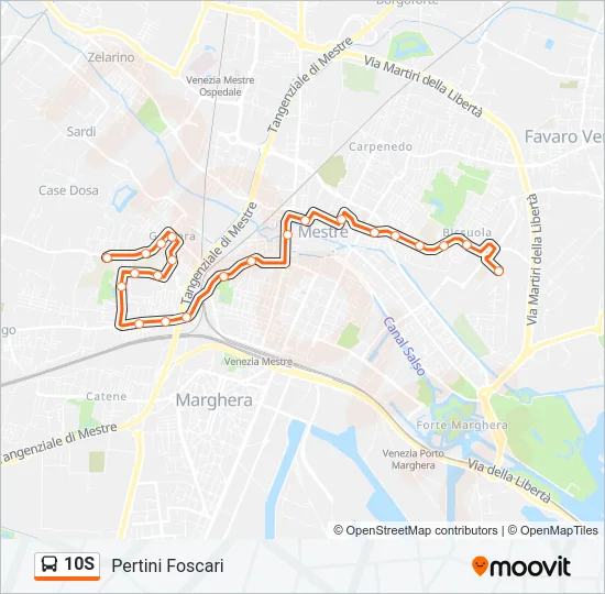 10S Bus Line Map