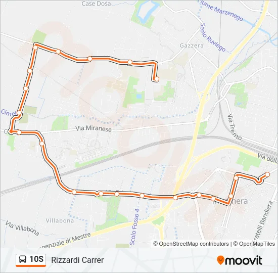 10S Bus Line Map