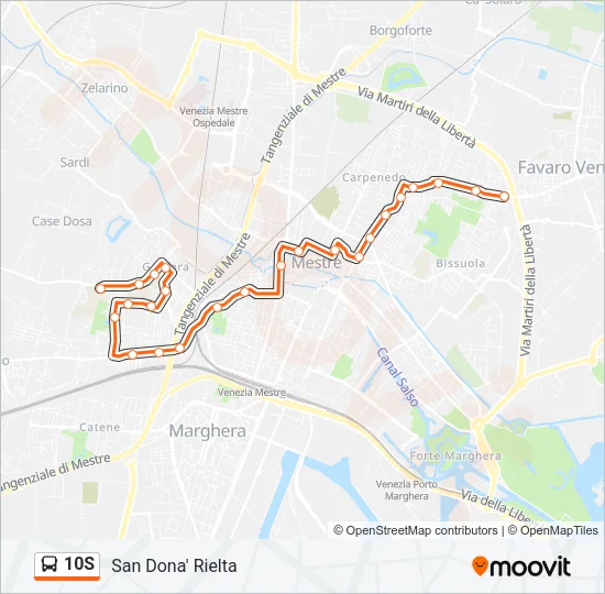 10S Bus Line Map
