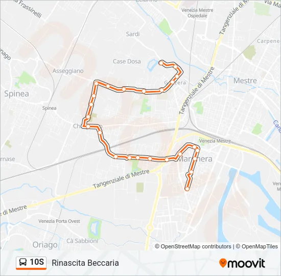 10S Bus Line Map