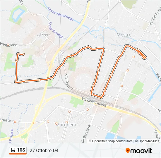 10S Bus Line Map