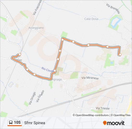 10S bus Line Map