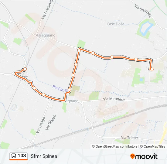 10S Bus Line Map