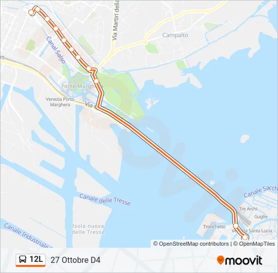 12L Bus Line Map