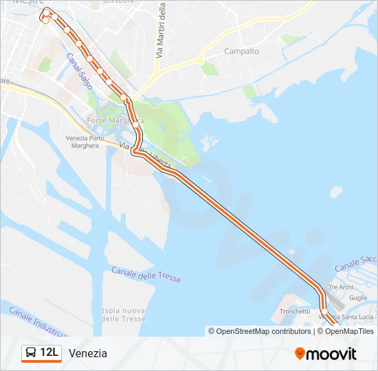 12L Bus Line Map