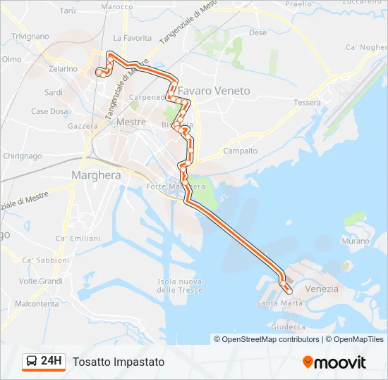 24H Bus Line Map