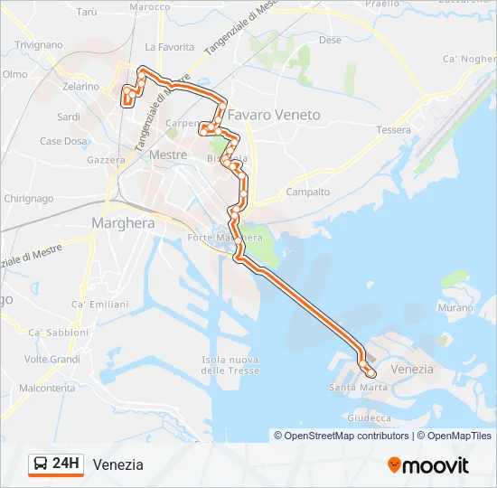 24H Bus Line Map