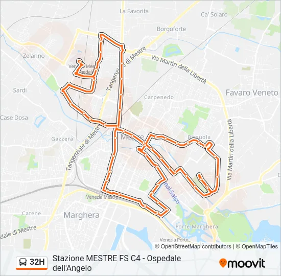 32H Bus Line Map