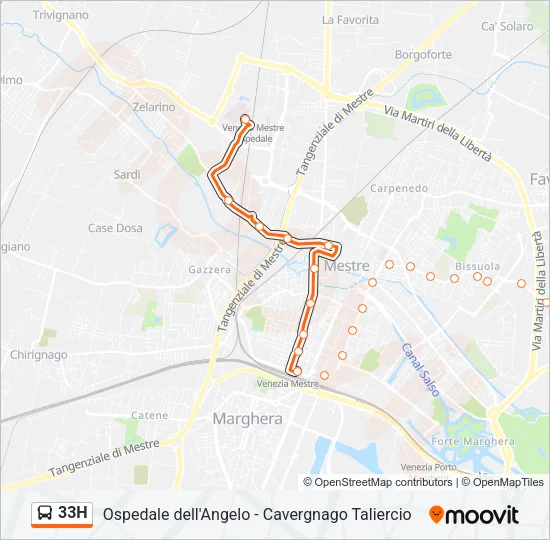 33H Bus Line Map