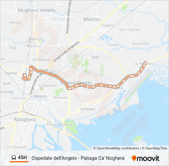 45H Bus Line Map