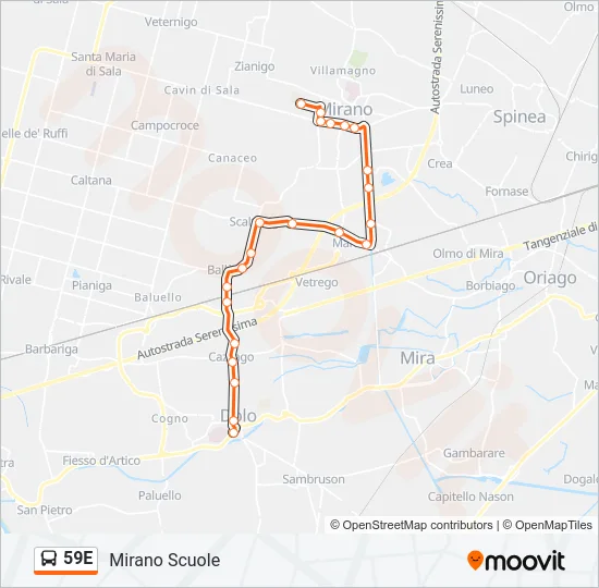 59E Bus Line Map
