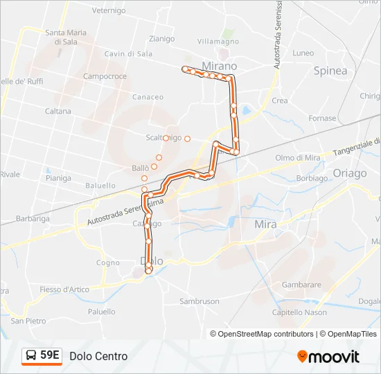 59E Bus Line Map