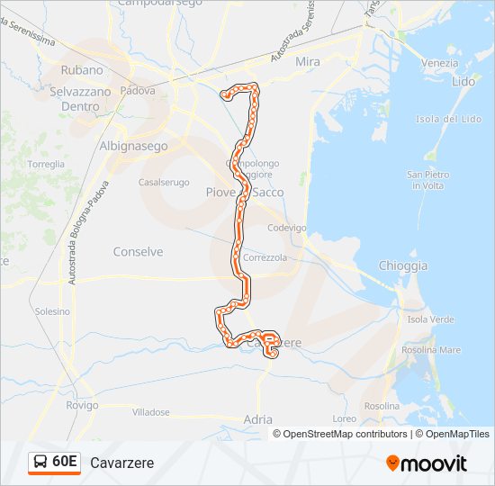 60E Bus Line Map