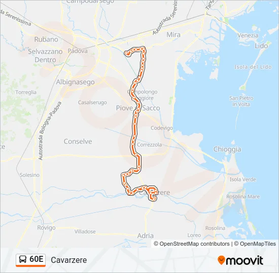 60E Bus Line Map