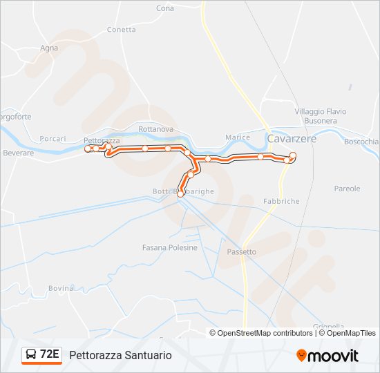 72E Bus Line Map