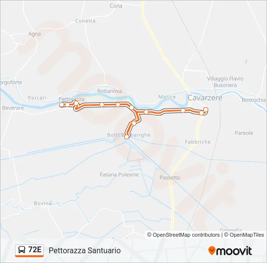 72E Bus Line Map