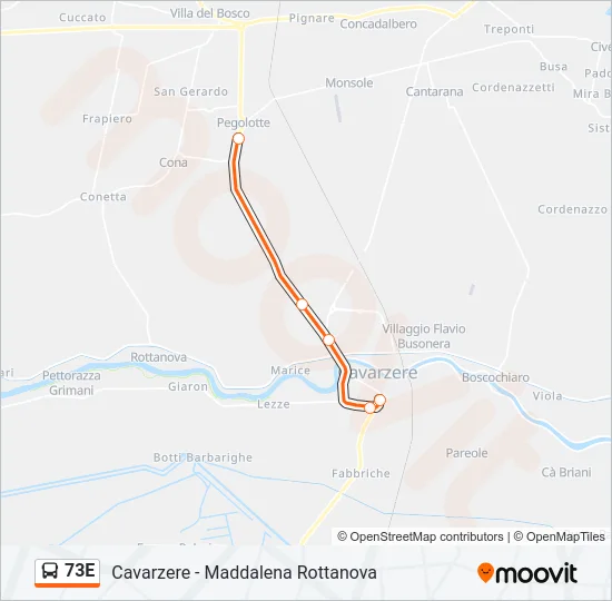 73E Bus Line Map