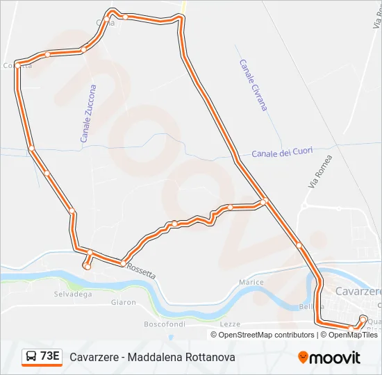 73E Bus Line Map