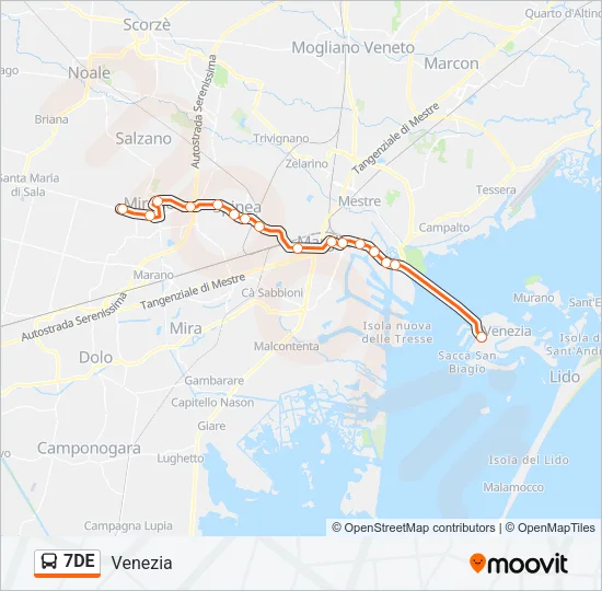 7DE Bus Line Map