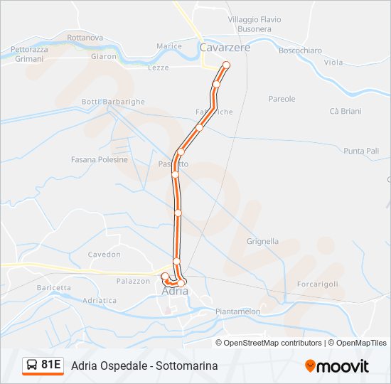 81E bus Line Map